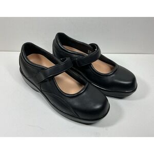 Apex Mary Jane Black Leather Orthopedic Shoes 9.5 X-Wide Walking Comfort B6000W